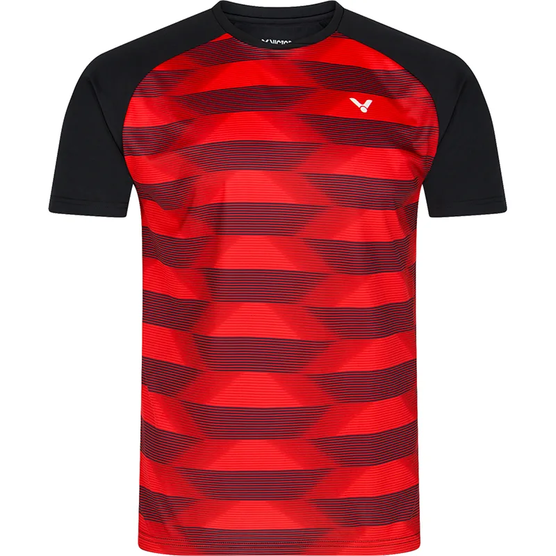 Victor T-Shirt T-33102 CD Men Black Red - 2