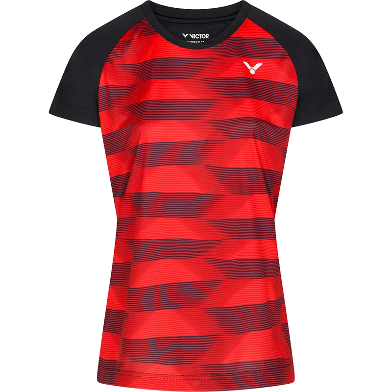 Victor T-Shirt T-34102 CD Women Black Red - 2