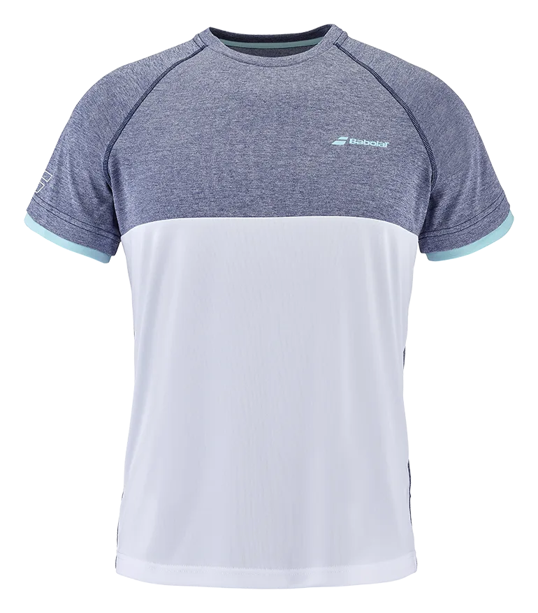 Babolat Play Crew Neck Tee Men White Blue