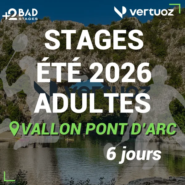 Stage Badminton Adultes Vallon-Pont-d'Arc Été 2026
